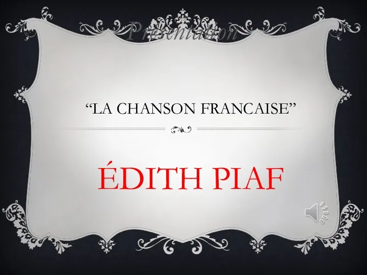 La Chanson Francaise. Édith Piaf
